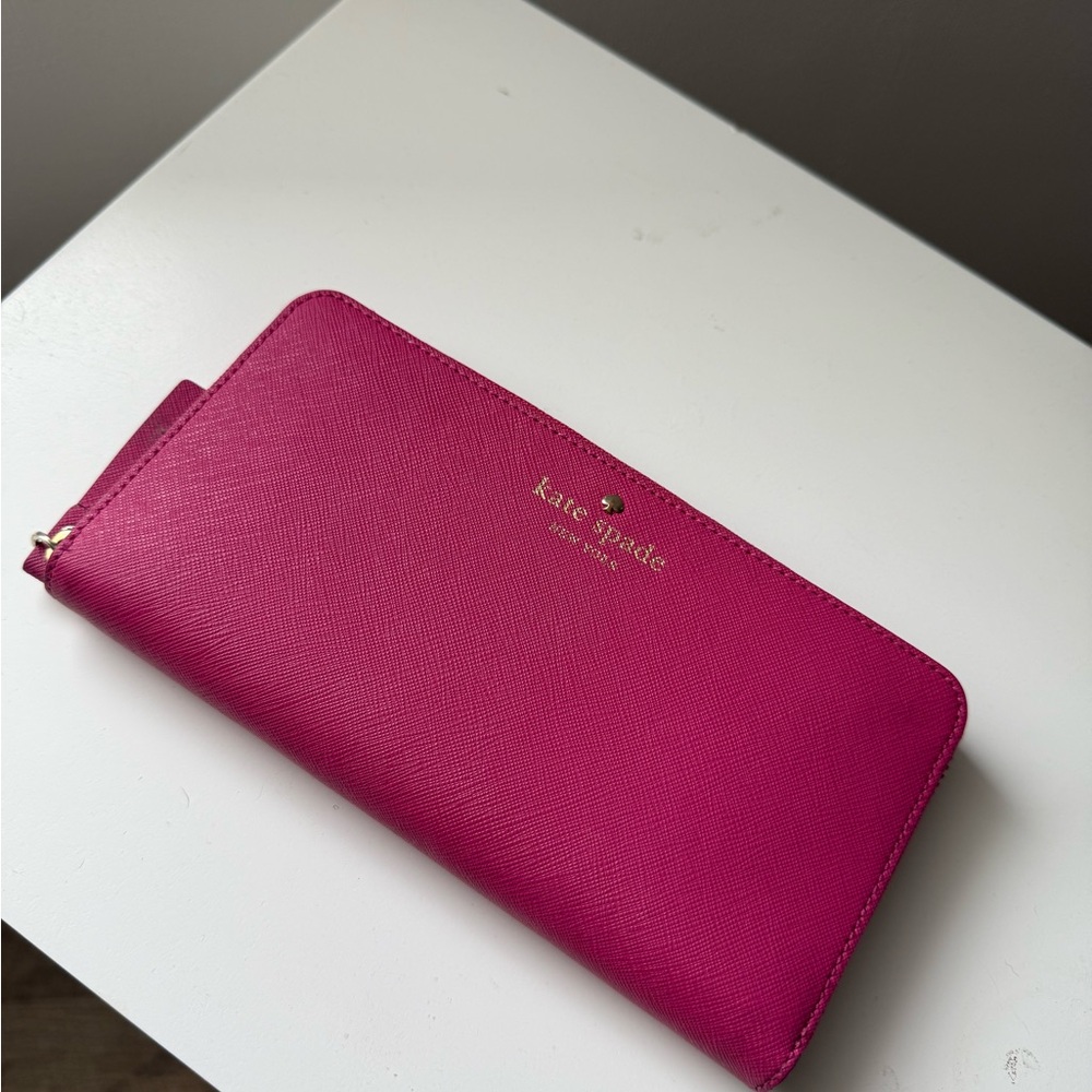 Kate Spade Zipper Wallet- Fuchsia